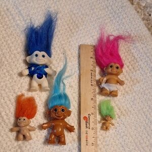 Russ Troll Doll Collection with Blue, Pink, Orange, and Green Hair